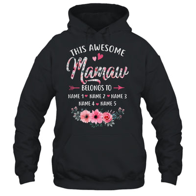 Personalized This Awesome Mamaw Belongs To Custom Kids Name Floral Mamaw Mothers Day Birthday Christmas Shirt & Tank Top | teecentury