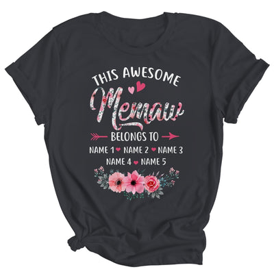 Personalized This Awesome Memaw Belongs To Custom Kids Name Floral Memaw Mothers Day Birthday Christmas Shirt & Tank Top | teecentury