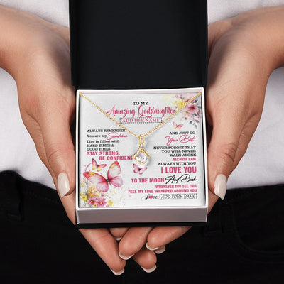 Alluring Beauty Necklace 18K Yellow Gold Finish | 2 | Personalized To My Amazing Goddaughter Necklace From Godmother Uncle Butterfly It A Big Hug Goddaughter Birthday Gifts Christmas Custom Gift Box Message Card | https://teecentury.