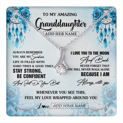 Alluring Beauty Necklace 14K White Gold Finish | 1 | Personalized To My Amazing Granddaughter Necklace From Grandma Grandpa Dream Catcher It A Big Hug Granddaughter Birthday Gifts Christmas Gift Box Message Card | https://teecentury.