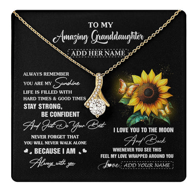 Alluring Beauty Necklace 18K Yellow Gold Finish | 1 | Personalized To My Amazing Granddaughter Necklace From Grandma Sunflower It A Big Hug Granddaughter Birthday Gifts Christmas Custom Gift Box Message Card | https://teecentury.