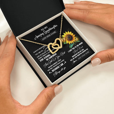 Interlocking Hearts Necklace 18K Yellow Gold Finish | 2 | Personalized To My Amazing Granddaughter Necklace From Grandma Sunflower It A Big Hug Granddaughter Birthday Gifts Christmas Custom Gift Box Message Card | https://teecentury.