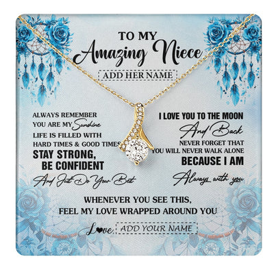 Alluring Beauty Necklace 18K Yellow Gold Finish | 1 | Personalized To My Amazing Niece Necklace From Aunt Uncle Auntie Dream Catcher It A Big Hug Niece Birthday Gifts Graduation Christmas Gift Box Message Card | https://teecentury.