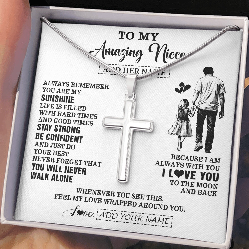 Stainless Cross Necklace Stainless Steel | 2 | Personalized To My Amazing Niece Necklace From Uncle Man It A Big Hug Niece Birthday Gifts Graduation Christmas Custom Gift Box Message Card | https://teecentury.