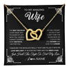 Interlocking Hearts Necklace 18K Yellow Gold Finish | 1 | Personalized To My Amazing Wife Necklace From Husband The Best Decision I Ever Made Wife Wedding Day Birthday Christmas Customized Gift Box Message Card | teecentury