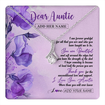Alluring Beauty Necklace 14K White Gold Finish | 1 | Personalized To My Auntie Gifts From Niece Nephew Necklace Flower You Are Beautiful Gifts For Auntie Mothers Day Birthday Christmas Gift Box Message Card | teecentury.myshopify