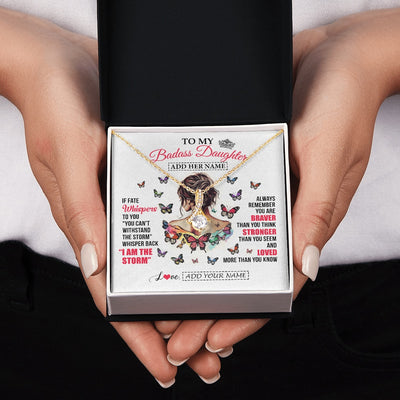 Alluring Beauty Necklace 18K Yellow Gold Finish | 2 | Personalized To My Badass Daughter From Dad Mom Father Necklace I Am The Storm Daughter Gifts Birthday Graduation Christmas Custom Gift Box Message Card | https://teecentury.