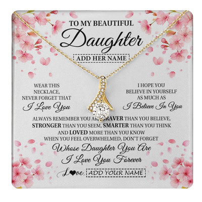 Alluring Beauty Necklace 18K Yellow Gold Finish | 1 | Personalized To My Beautiful Daughter From Mom Dad Mother Father Necklace Never Forget Birthday Gifts For Daughter Gift Christmas Gift Box Message Card | teecentury.myshopify