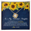 Love Knot Necklace 18K Yellow Gold Finish | Personalized To My Beautiful Daughter Necklace From Mom Dad Be A Sunflower My Sunshine Daughter Birthday Christmas Jewelry Customized Gift Box Message Card | teecentury