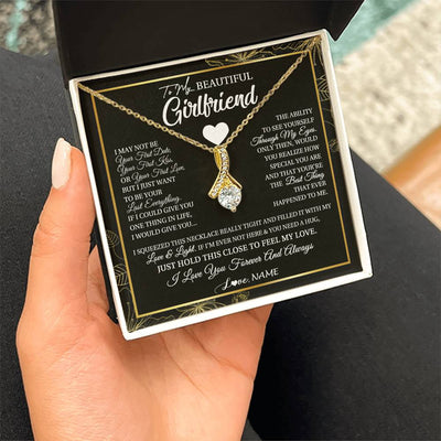 Alluring Beauty Necklace 18K Yellow Gold Finish | 2 | Personalized To My Beautiful Girlfriend Necklace From Boyfriend I May Not Be Your First Day Girlfriend Valentines Day Birthday Customized Gift Box Message Card | teecentury