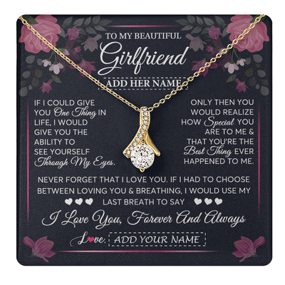 Alluring Beauty Necklace 18K Yellow Gold Finish | 1 | Personalized To My Beautiful Girlfriend Necklace I Love You Girlfriend Gifts Romantic Birthday Gifts Valentines Christmas Custom Gift Box Message Card | teecentury.myshopify
