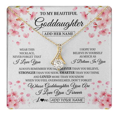 Alluring Beauty Necklace 18K Yellow Gold Finish | 1 | Personalized To My Beautiful Goddaughter From Godmother Uncle Necklace Never Forget Birthday Gifts For Goddaughter Gift Christmas Gift Box Message Card | teecentury.myshopify
