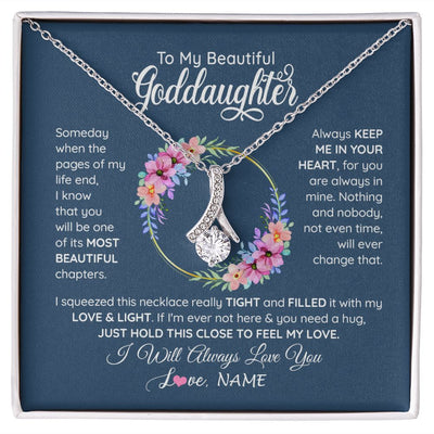 Alluring Beauty Necklace | Personalized To My Beautiful Goddaughter Necklace From Godmother Someday When The Pages Goddaughter Birthday Christmas Customized Gift Box Message Card | teecentury