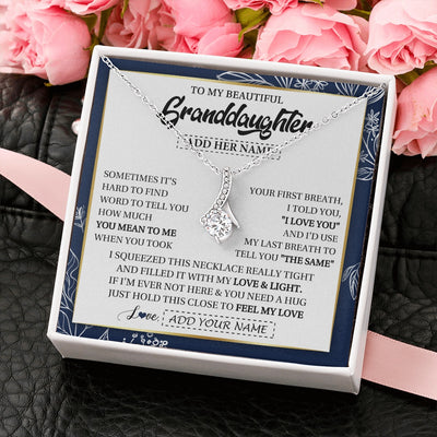 Alluring Beauty Necklace 14K White Gold Finish | 2 | Personalized To My Beautiful Granddaughter Necklace From Granparents Feel My Love Valentine Gifts For Granddaughter Birthday Christmas Gift Box Message Card | teecentury.myshopify