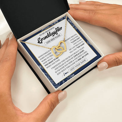 Interlocking Hearts Necklace 18K Yellow Gold Finish | 2 | Personalized To My Beautiful Granddaughter Necklace From Granparents Feel My Love Valentine Gifts For Granddaughter Birthday Christmas Gift Box Message Card | teecentury.myshopify
