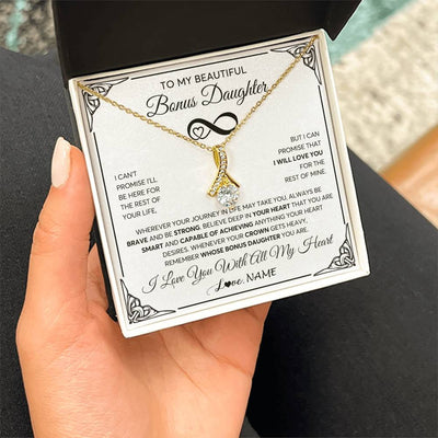 Alluring Beauty Necklace 18K Yellow Gold Finish | 2 | Personalized To My Beautiful Granddaughter Necklace Women Girls From Grandma Grandpa Love You Granddaughter Birthday Christmas Customized Gift Box Message Card | teecentury