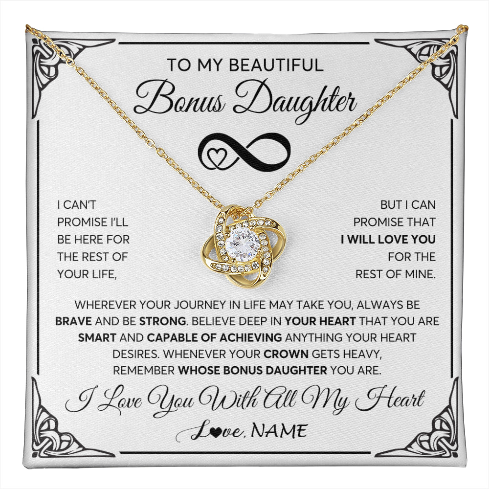 Love Knot Necklace 18K Yellow Gold Finish | 1 | Personalized To My Beautiful Granddaughter Necklace Women Girls From Grandma Grandpa Love You Granddaughter Birthday Christmas Customized Gift Box Message Card | teecentury