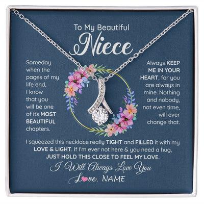 Alluring Beauty Necklace | Personalized To My Beautiful Niece Necklace From Aunt Someday Someday When The Pages Niece Birthday Graduation Christmas Customized Gift Box Message Card | teecentury