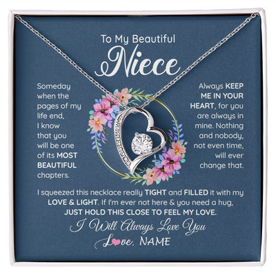 Forever Love Necklace | Personalized To My Beautiful Niece Necklace From Aunt Someday Someday When The Pages Niece Birthday Graduation Christmas Customized Gift Box Message Card | teecentury
