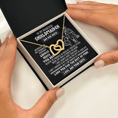 Interlocking Hearts Necklace 18K Yellow Gold Finish | 2 | Personalized To My Beautiful Shieldmaiden Viking Necklace Whenever You Feel Overwhelmed Niece Birthday Gifts Christmas Customized Gift Box Message Card | teecentury.myshopify
