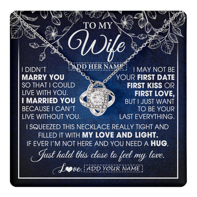 Love Knot Necklace 14K White Gold Finish | 1 | Personalized To My Beautiful Wife Gifts From Husband Necklace Jewelry For Her Wife Wedding Anniversary Birthday Christmas Customized Gift Box Message Card | teecentury