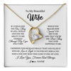 Forever Love Necklace 18K Yellow Gold Finish | 1 | Personalized To My Beautiful Wife Necklace From Husband If I Could Give You Wife Birthday Anniversary Wedding Day Christmas Customized Gift Box Message Card | teecentury