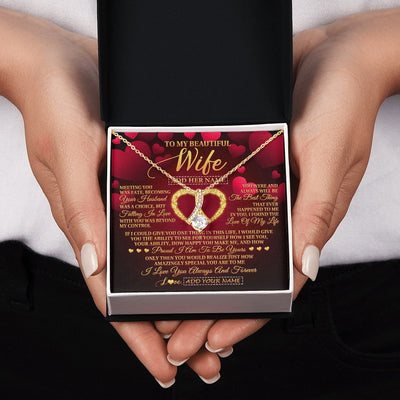 Alluring Beauty Necklace 18K Yellow Gold Finish | 2 | Personalized To My Beautiful Wife Necklace Gift From Husband Heartfelt Wedding Anniversary Valentines Day Wife Gifts Christmas Custom Gift Box Message Card | teecentury.myshopify