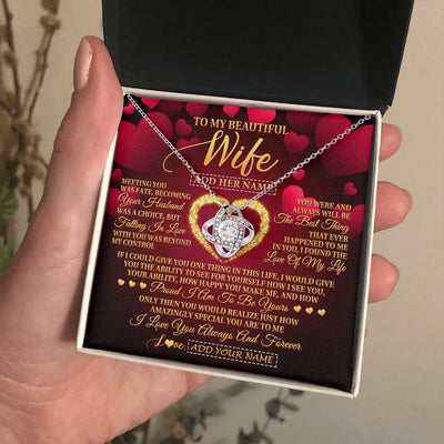 Love Knot Necklace 14K White Gold Finish | 2 | Personalized To My Beautiful Wife Necklace Gift From Husband Heartfelt Wedding Anniversary Valentines Day Wife Gifts Christmas Custom Gift Box Message Card | teecentury.myshopify