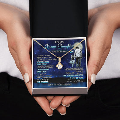 Alluring Beauty Necklace 18K Yellow Gold Finish | 2 | Personalized To My Bonus Daughter Gifts Necklace From Stepdad I Closed My Eyes For A Moment Stepdaughter Birthday Graduation Christmas Gift Box Message Card | teecentury.myshopify