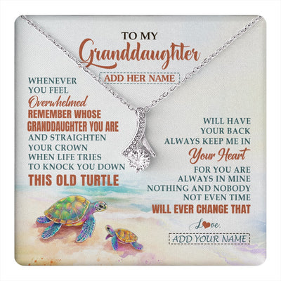 Alluring Beauty Necklace 14K White Gold Finish | 1 | Personalized To My Bonus Daughter Gifts Necklace From Stepmom Whenever Turtle Unique Birthday Gifts For Stepdaughter Christmas Custom Gift Box Message Card | https://teecentury.