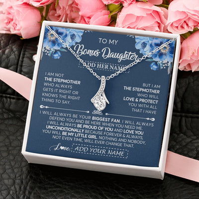 Alluring Beauty Necklace 14K White Gold Finish | 2 | Personalized To My Bonus Daughter Necklace From Stepmother Proud Of You Birthday Gifts For Stepdaughter Jewelry Gifts Christmas Custom Gift Box Message Card | https://teecentury.