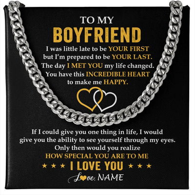 Cuban Link Chain Necklace Stainless Steel | 1 | Personalized To My Boyfriend Necklace From Girlfriend If I Could Give You Boyfriend Anniversary Day Birthday Christmas Customized Gift Box Message Card | teecentury