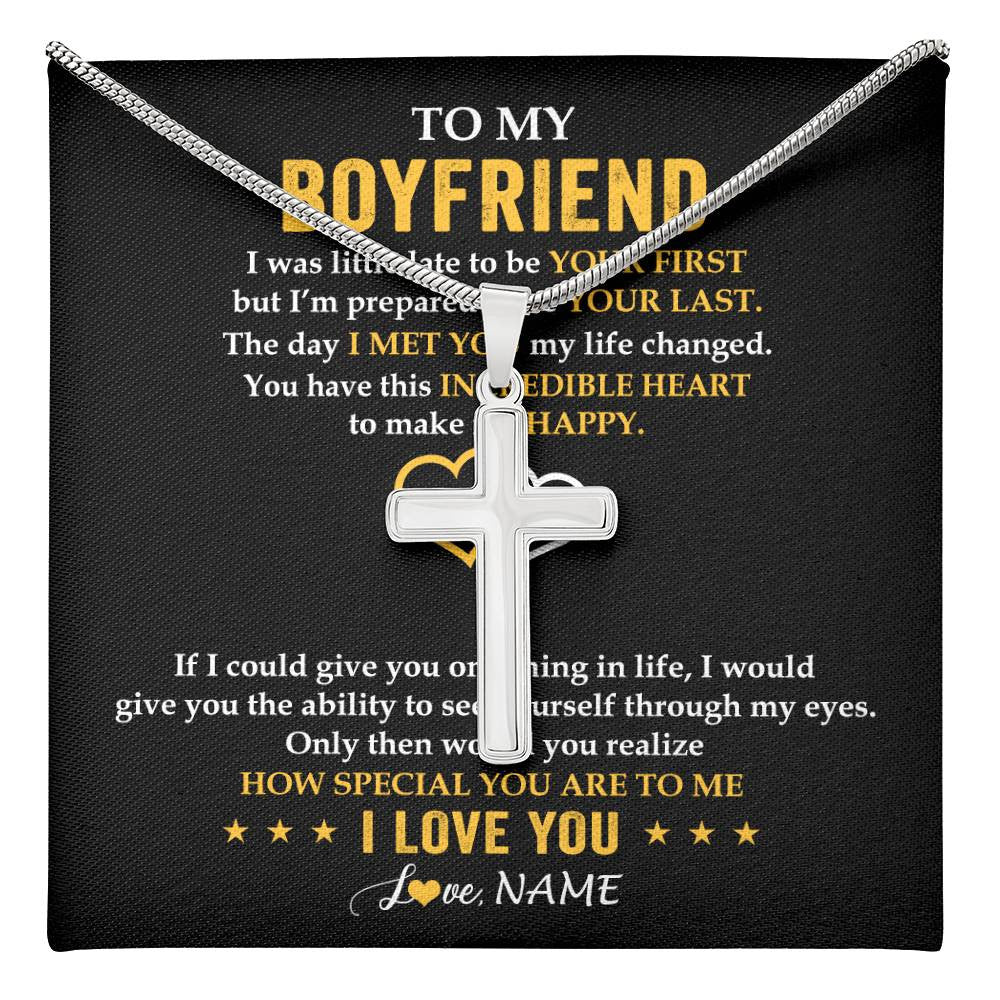 Stainless Cross Necklace Stainless Steel | 1 | Personalized To My Boyfriend Necklace From Girlfriend If I Could Give You Boyfriend Anniversary Day Birthday Christmas Customized Gift Box Message Card | teecentury