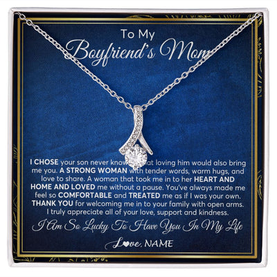 Alluring Beauty Necklace | Personalized To My Boyfriend's Mom Necklace From Daughter A Strong Women Mother In Law Birthday Mothers Day Christmas Customized Gift Box Message Card | teecentury