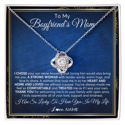 Love Knot Necklace | Personalized To My Boyfriend's Mom Necklace From Daughter A Strong Women Mother In Law Birthday Mothers Day Christmas Customized Gift Box Message Card | teecentury