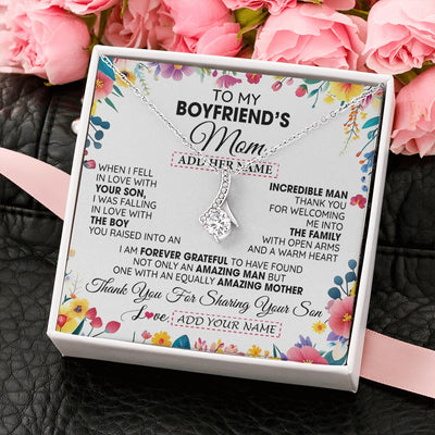 Alluring Beauty Necklace 14K White Gold Finish | 2 | Personalized To My Boyfriends Mom Gifts Necklace Mothers Day Gifts For Boyfriends Mom From Girlfriend Mother In Law Birthday Christmas Gift Box Message Card | teecentury.myshopify