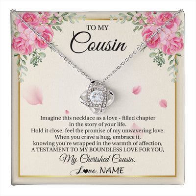 Love Knot Necklace 14K White Gold Finish | 1 | Personalized To My Cousin From Family Imagine This Necklace As A Love Cousin Birthday Gifts Jewelry Graduation Christmas Customized Gift Box Message Card | teecentury