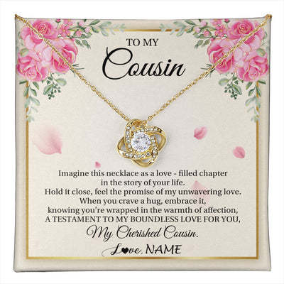 Love Knot Necklace 18K Yellow Gold Finish | 1 | Personalized To My Cousin From Family Imagine This Necklace As A Love Cousin Birthday Gifts Jewelry Graduation Christmas Customized Gift Box Message Card | teecentury