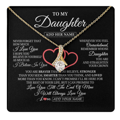 Alluring Beauty Necklace 18K Yellow Gold Finish | 1 | Personalized To My Daughter Birthday Gifts From Mom Dad Mother Always Love You Daughter Necklace Gifts Jewelry Christmas Custom Gift Box Message Card | teecentury.myshopify