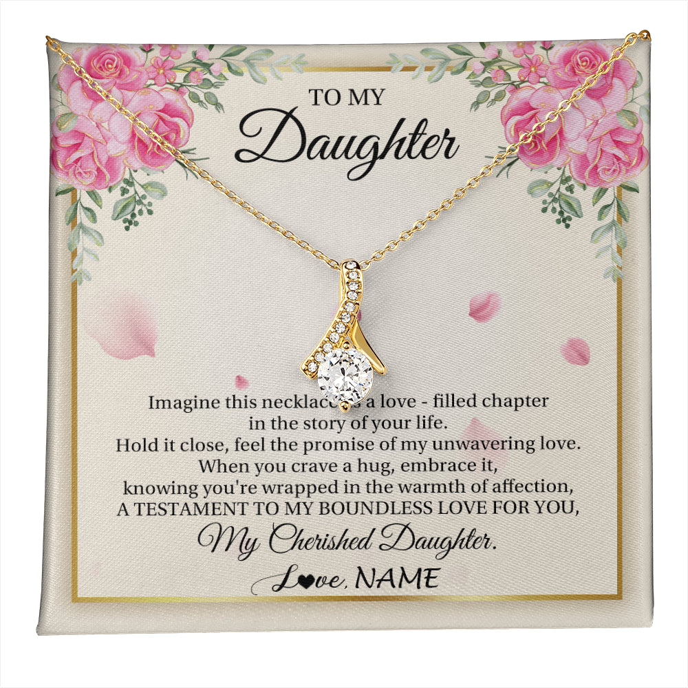 Alluring Beauty Necklace 18K Yellow Gold Finish | 1 | Personalized To My Daughter From Mom Imagine This Necklace As A Love Daughter Birthday Jewelry Graduation Christmas Customized Gift Box Message Card | teecentury