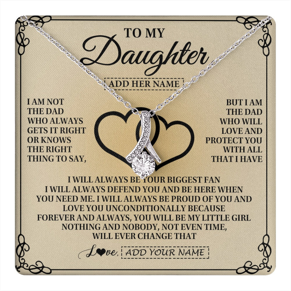 Alluring Beauty Necklace 14K White Gold Finish | 1 | Personalized To My Daughter Gifts From Dad Daughter Birthday Gifts Jewelry For Women Father Daughter Pendant Necklace Christmas Custom Gift Box Message Card | teecentury.myshopify