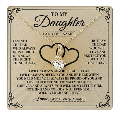 Alluring Beauty Necklace 18K Yellow Gold Finish | 1 | Personalized To My Daughter Gifts From Dad Daughter Birthday Gifts Jewelry For Women Father Daughter Pendant Necklace Christmas Custom Gift Box Message Card | teecentury.myshopify
