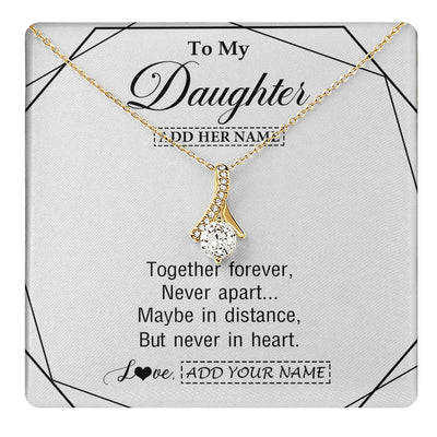 Alluring Beauty Necklace 18K Yellow Gold Finish | 1 | Personalized To My Daughter Gifts From Mom Dad Necklace Together Forever With Heartfelt Message Daughter Birthday Christmas Custom Gift Box Message Card | https://teecentury.