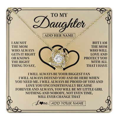 Love Knot Necklace 18K Yellow Gold Finish | 1 | Personalized To My Daughter Gifts From Mom Daughter Birthday Gifts Jewelry For Women Mother Daughter Pendant Necklace Christmas Custom Gift Box Message Card | teecentury.myshopify
