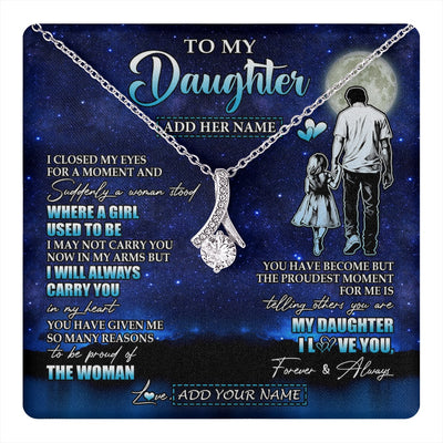 Alluring Beauty Necklace 14K White Gold Finish | 1 | Personalized To My Daughter Gifts Necklace From Dad Father I Closed My Eyes For A Moment Daughter Birthday Graduation Christmas Custom Gift Box Message Card | teecentury.myshopify