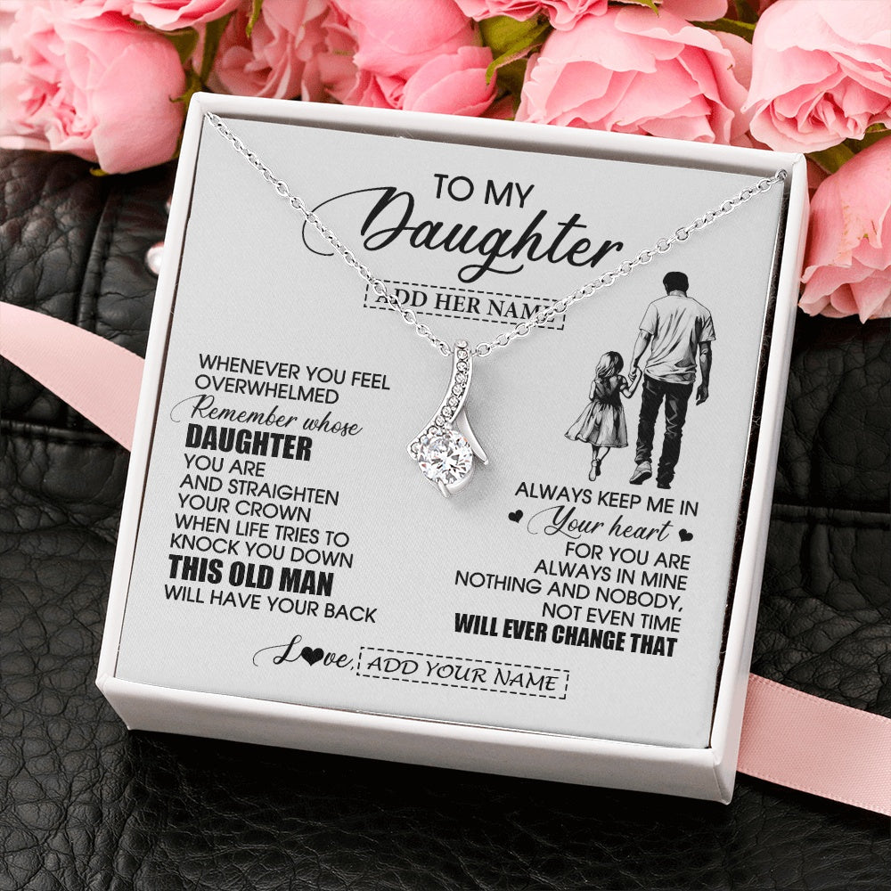 Alluring Beauty Necklace 14K White Gold Finish | 2 | Personalized To My Daughter Gifts Necklace From Dad Father Whenever Man Unique Birthday Gifts For Daughter Graduation Christmas Custom Gift Box Message Card | teecentury.myshopify