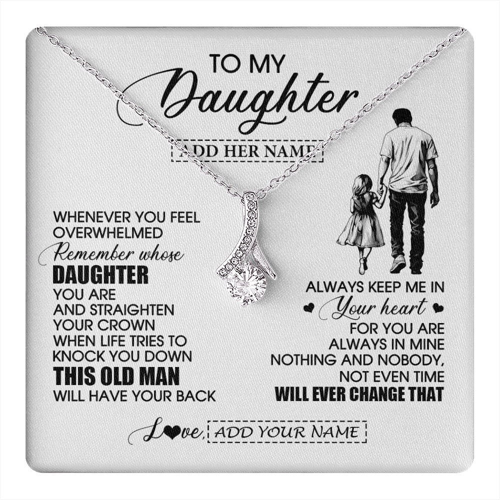 Alluring Beauty Necklace 14K White Gold Finish | 1 | Personalized To My Daughter Gifts Necklace From Dad Father Whenever Man Unique Birthday Gifts For Daughter Graduation Christmas Custom Gift Box Message Card | teecentury.myshopify