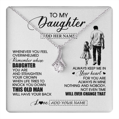 Alluring Beauty Necklace 14K White Gold Finish | 1 | Personalized To My Daughter Gifts Necklace From Dad Father Whenever Man Unique Birthday Gifts For Daughter Graduation Christmas Custom Gift Box Message Card | teecentury.myshopify