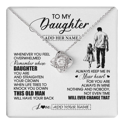 Love Knot Necklace 14K White Gold Finish | 1 | Personalized To My Daughter Gifts Necklace From Dad Father Whenever Man Unique Birthday Gifts For Daughter Graduation Christmas Custom Gift Box Message Card | teecentury.myshopify