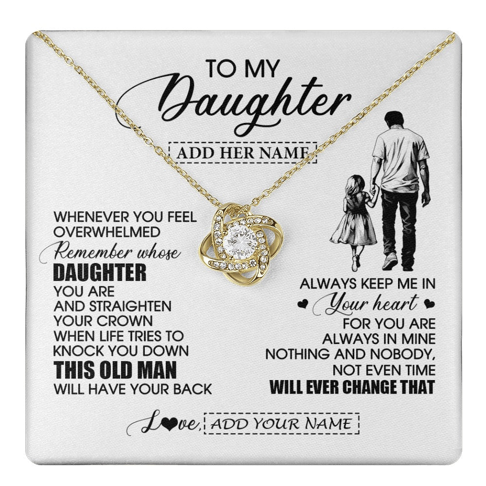 Love Knot Necklace 18K Yellow Gold Finish | 1 | Personalized To My Daughter Gifts Necklace From Dad Father Whenever Man Unique Birthday Gifts For Daughter Graduation Christmas Custom Gift Box Message Card | teecentury.myshopify